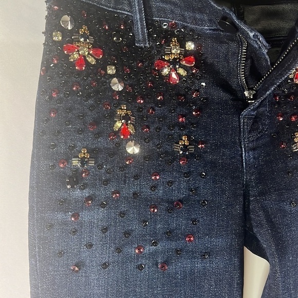 J Brand Charlotte Dark Wash Embellished Bootcut Jeans Denim Size 25 - Picture 6 of 10